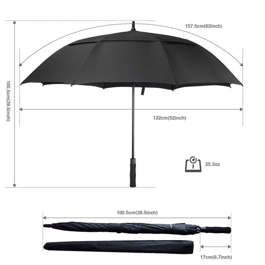 ACEIken Golf Umbrella Large 62 Inch Automatic Open Golf Umbrella Extra Large Oversize Double Canopy Vented Umbrella Windproof Waterproof for Men and Women