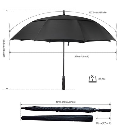 ACEIken Golfschirm, groß, 62 Zoll, automatisch öffnend, Golfschirm, extragroß, übergroß, doppeltes Dach, belüfteter Regenschirm, winddicht, wasserdicht, für Damen und Herren