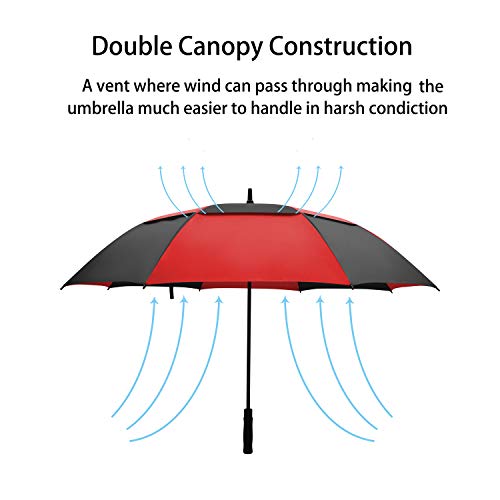 ACEIken Golf Umbrella Large 62 Inch Automatic Open Golf Umbrella Extra Large Oversize Double Canopy Vented Umbrella Windproof Waterproof for Men and Women