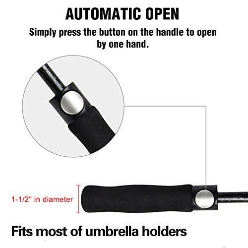 ACEIken Golf Umbrella Large 62 Inch Automatic Open Golf Umbrella Extra Large Oversize Double Canopy Vented Umbrella Windproof Waterproof for Men and Women