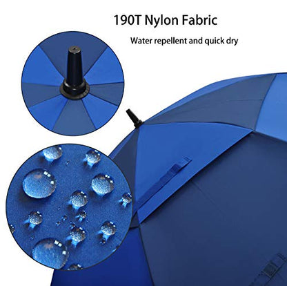 ACEIken Golfschirm, groß, 62 Zoll, automatisch öffnend, Golfschirm, extragroß, übergroß, doppeltes Dach, belüfteter Regenschirm, winddicht, wasserdicht, für Damen und Herren