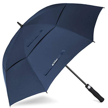 ACEIken Golfschirm, groß, 62 Zoll, automatisch öffnend, Golfschirm, extragroß, übergroß, doppeltes Dach, belüfteter Regenschirm, winddicht, wasserdicht, für Damen und Herren