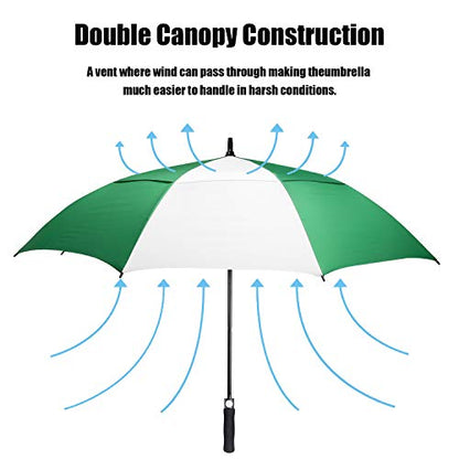 ACEIken Golf Umbrella Large 62 Inch Automatic Open Golf Umbrella Extra Large Oversize Double Canopy Vented Umbrella Windproof Waterproof for Men and Women