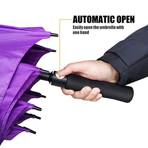 Parapluie de golf ACEIken grand 62 pouces Ouverture automatique Parapluie de golf extra large surdimensionné Double auvent ventilé Coupe-vent Imperméable pour hommes et femmes