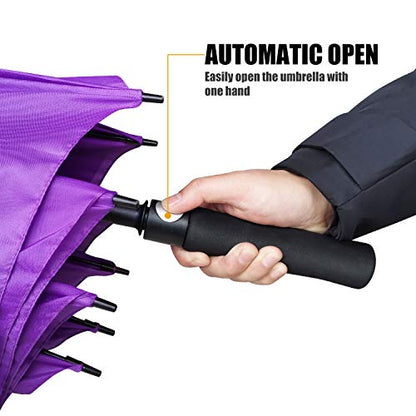 Parapluie de golf ACEIken grand 62 pouces Ouverture automatique Parapluie de golf extra large surdimensionné Double auvent ventilé Coupe-vent Imperméable pour hommes et femmes