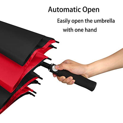 ACEIken Golf Umbrella Large 62 Inch Automatic Open Golf Umbrella Extra Large Oversize Double Canopy Vented Umbrella Windproof Waterproof for Men and Women
