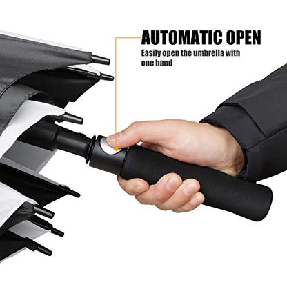 ACEIken Golf Umbrella Large 62 Inch Automatic Open Golf Umbrella Extra Large Oversize Double Canopy Vented Umbrella Windproof Waterproof for Men and Women