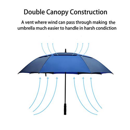 ACEIken Golfschirm, groß, 62 Zoll, automatisch öffnend, Golfschirm, extragroß, übergroß, doppeltes Dach, belüfteter Regenschirm, winddicht, wasserdicht, für Damen und Herren