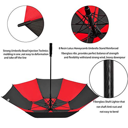 ACEIken Golf Umbrella Large 62 Inch Automatic Open Golf Umbrella Extra Large Oversize Double Canopy Vented Umbrella Windproof Waterproof for Men and Women