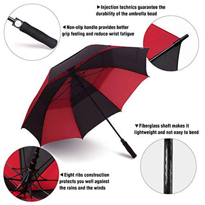 ACEIken Golf Umbrella Large 68 Inch Automatic Open Golf Umbrella Extra Large Oversize Double Canopy Vented Umbrella Windproof Waterproof for Men and Women